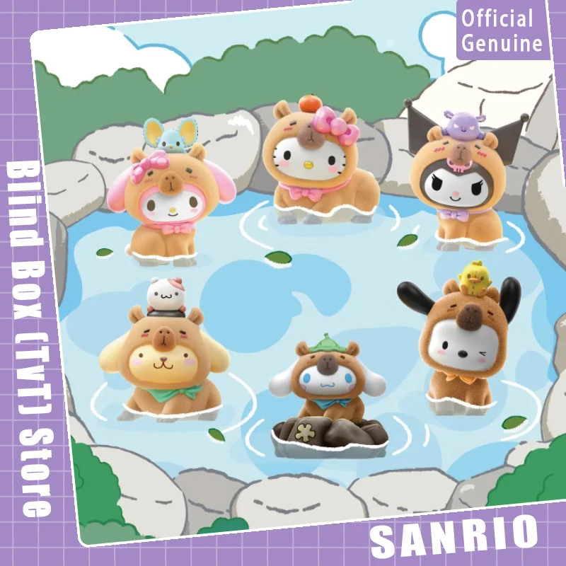 

Genuine Sanrio Kuromi Capibara Collaborative Series Blind Box Kawaii Collectible Figure Hello Kitty Toy Trendy Mystery Box Gift
