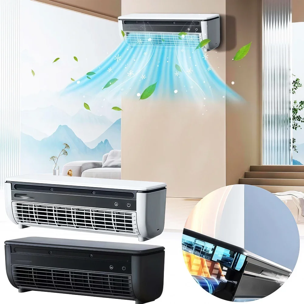 Small Mini Split Air-Conditioner,Ductless AC Unit,Wall Mounted,3 Speed Portable Cooling System for Kitchen Bedroom Home Office