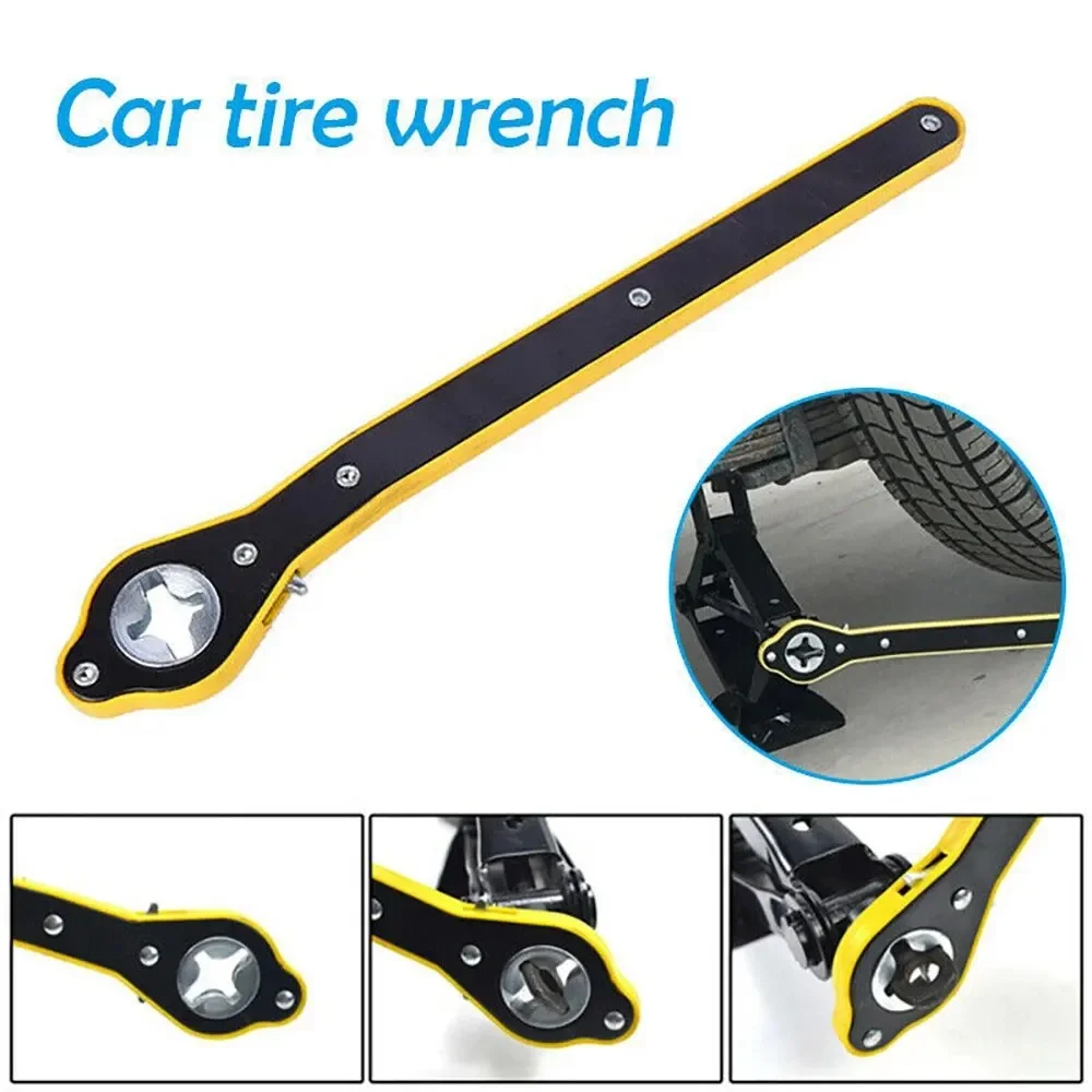 Car Labor-saving Jack Ratchet Wrench Scissor Jack Garage Tire Wheel Lug Wrench Handle Labor-saving Wrench Car Repair Tool