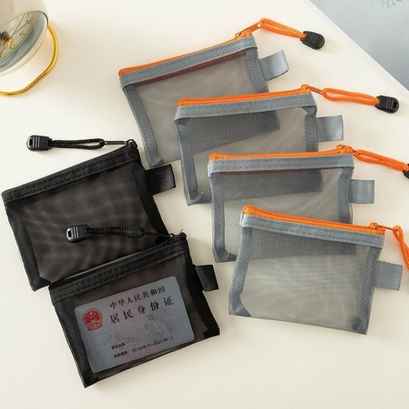 mini Small Earphone Lipstick Storage Wallet Pouch Women Cosmetic Organizer Mesh Makeup Bag