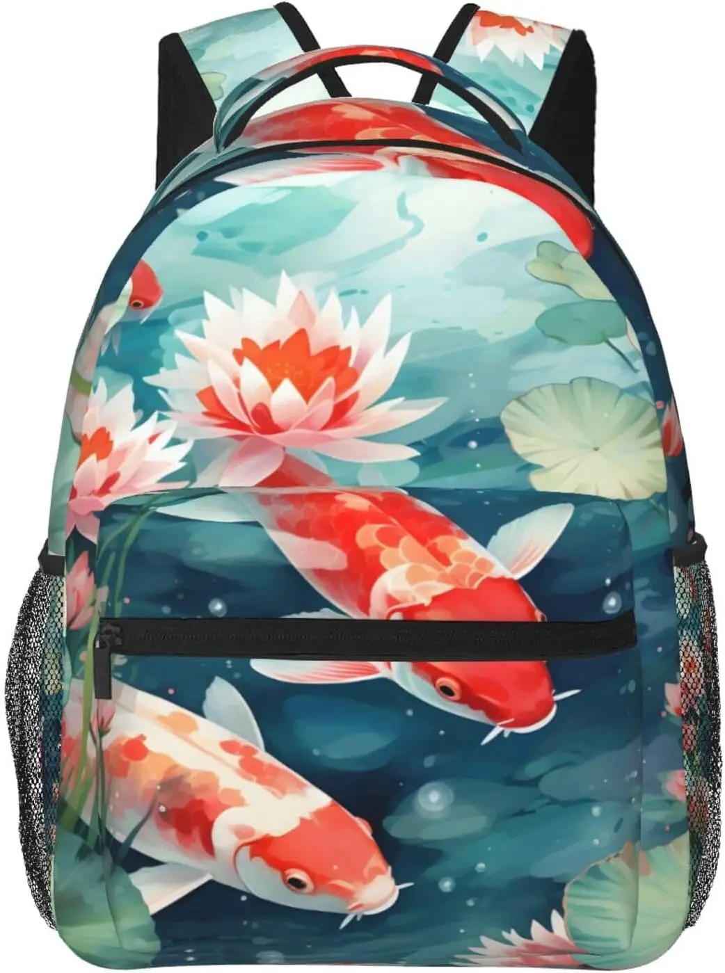 

laptop bag back to school Lotus Carp Print Lightweight Laptop Backpack Lightweight Multipurpose Travel Casual Daypack Unisex Col