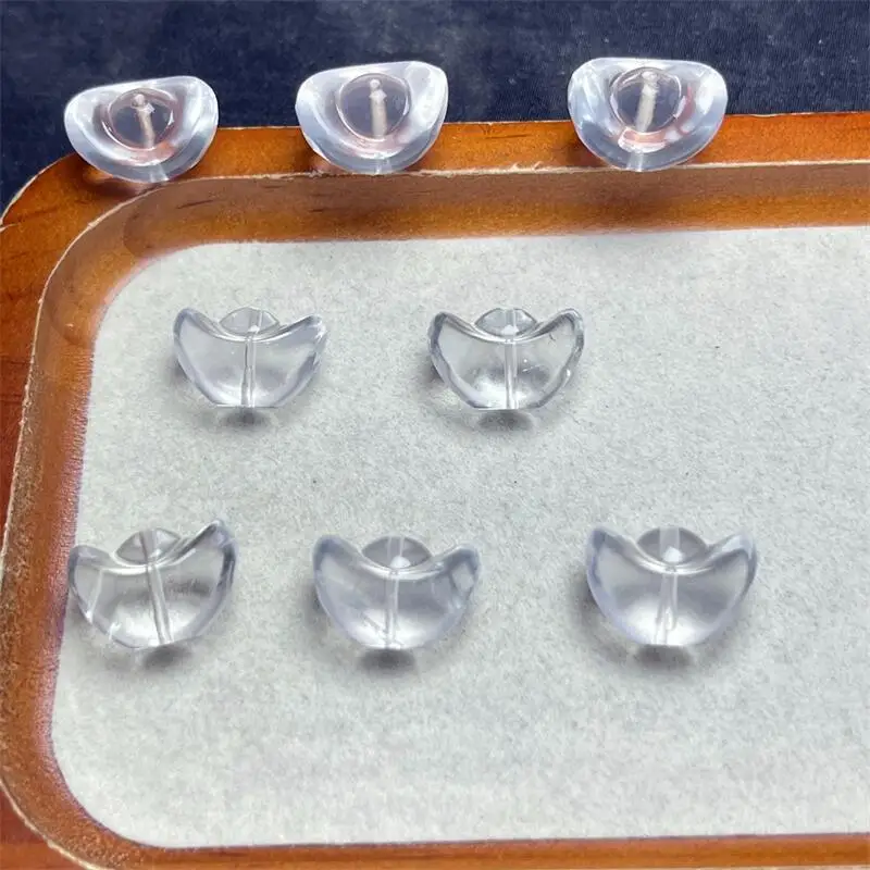 5PCS Natural Clear Quartz Ingot Carving Healing Reiki With Hole Fashion Jewelry For Friends Gift 18X12MM