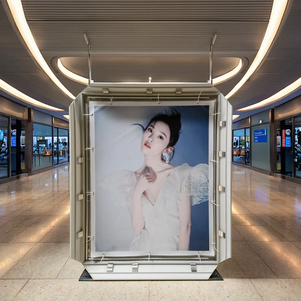 Custom Waterproof LED Light-Emitting Vinyl Banner Light Box Rectangle Outdoor Large Shopping Mall Exterior Wall Advertising