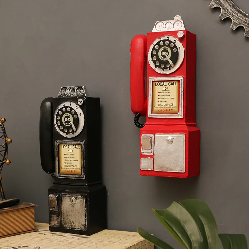 Vintage Retro Telephone Model Nostalgic Photograph Props Wall Hanging Decorative Telephones Home Showcase Phone Miniature Crafts