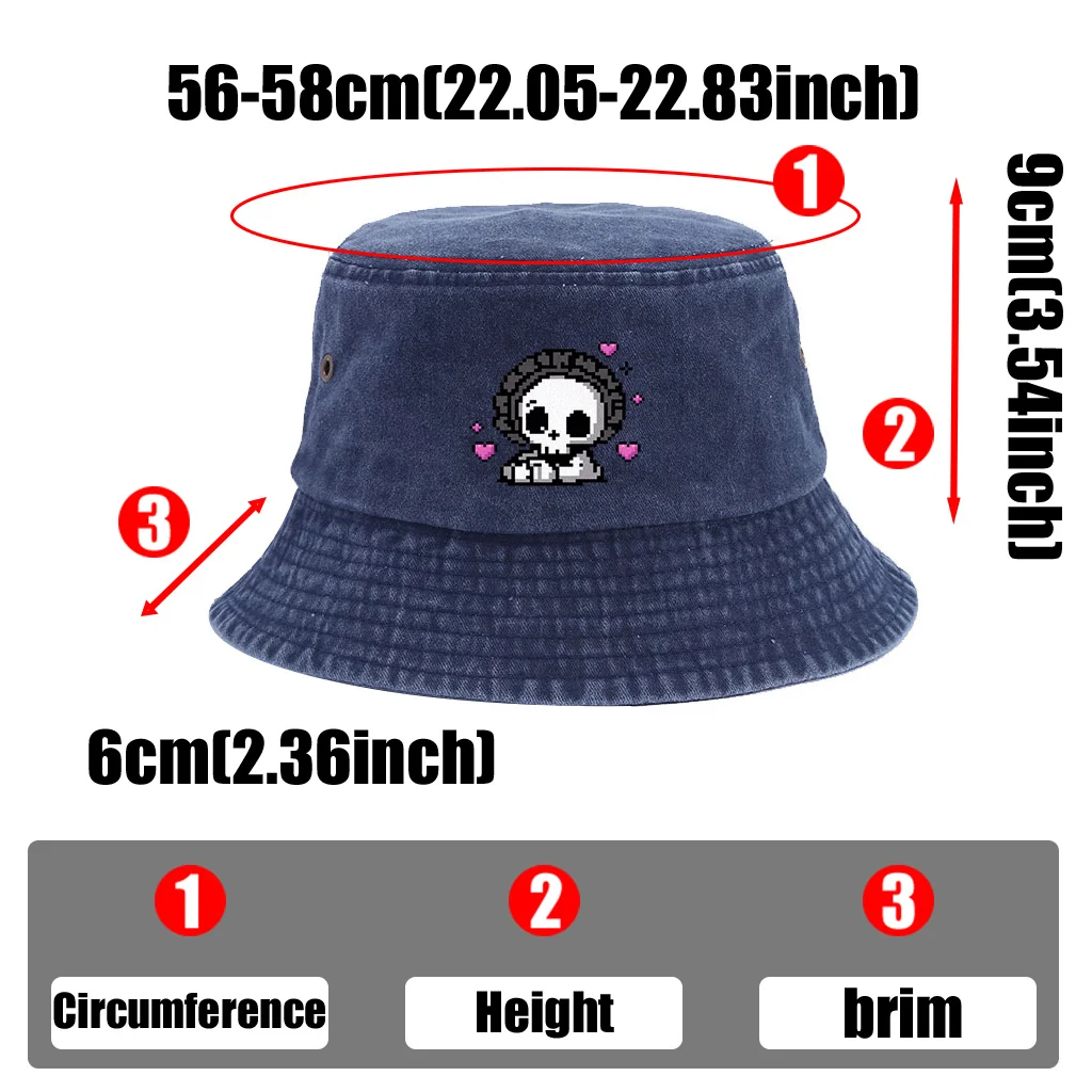 Vintage Distressed Washed Fisherman Hat with Cool Print, Lightweight And Breathable with Ventilation Holes, Multiple Colors Avai