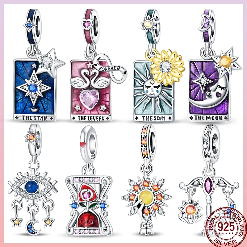 New 925 Sterling Silver 12 Constellations Tarot Sun Star Moon Beads Suitable For Pandora 925 Original Bracelet Diy Gift