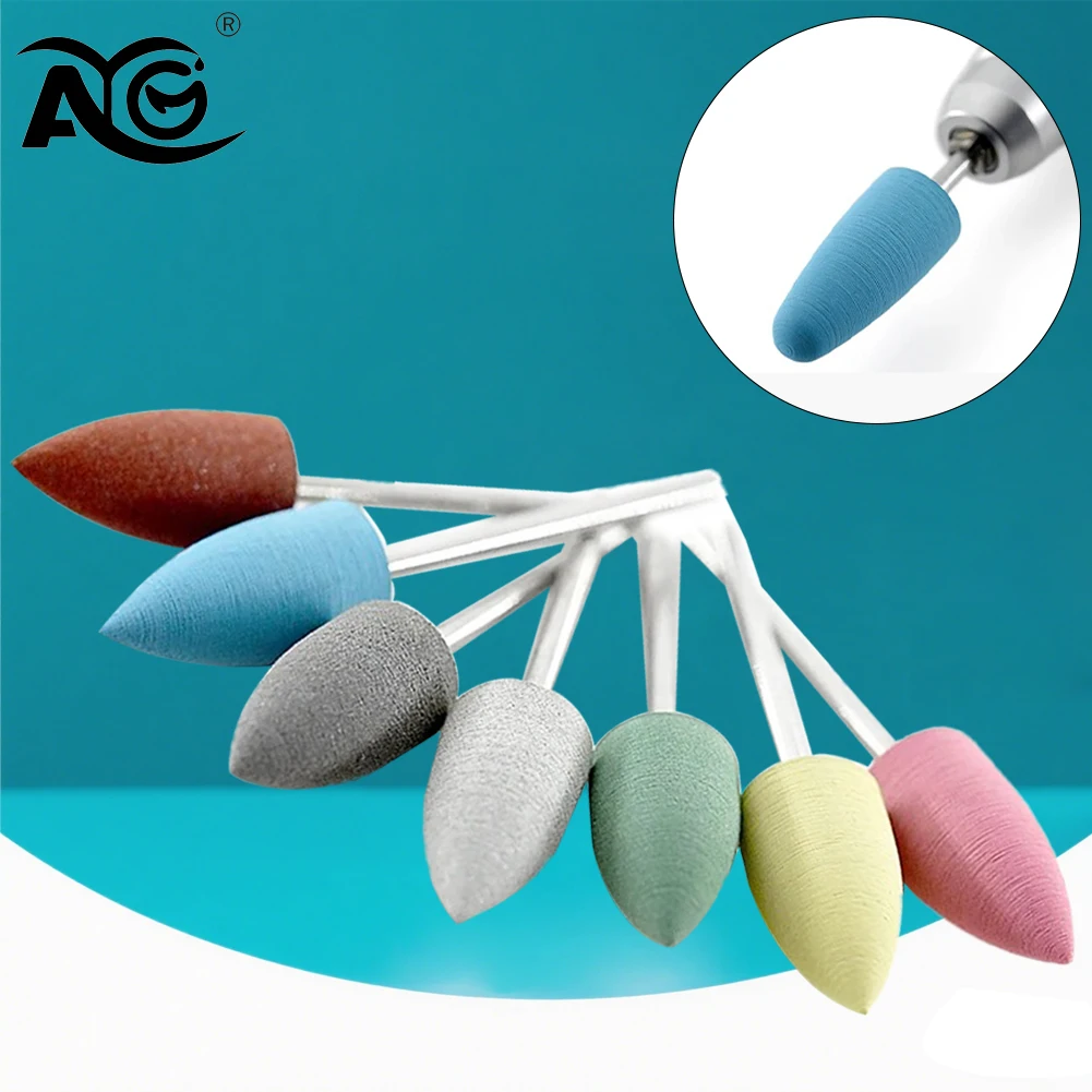 

AG Dental Bits Rubber Silicon Nail Drill Milling Cutter for Manicure Bit Flexible Polisher Machine Electric Nail File Art Tools