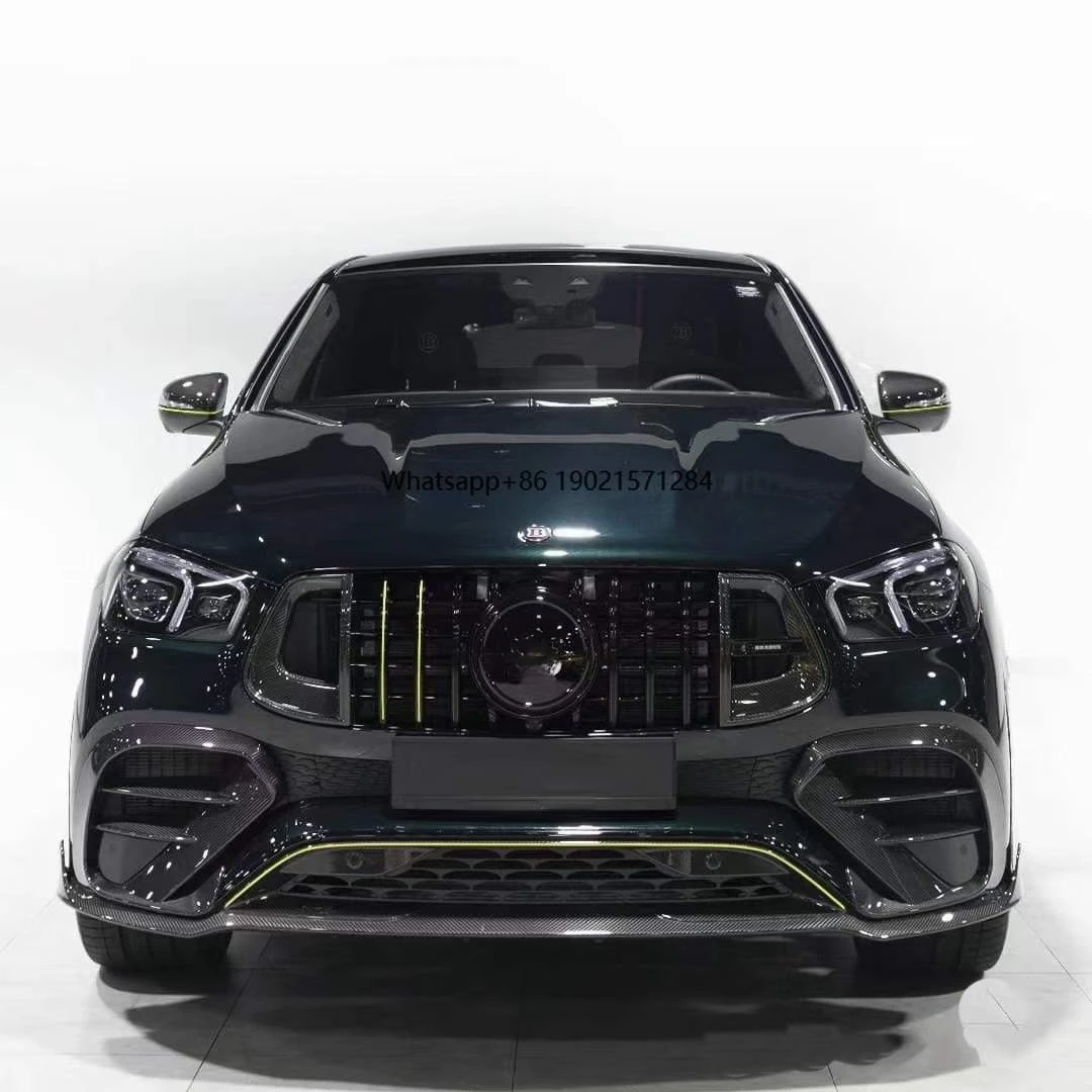 Runde Dry Carbon Fiber Auto Parts for Gle 63 Coupe Upgrade Bra-bus Body Kit Front Lip Tuyere Wheel Eyebrow Spoiler