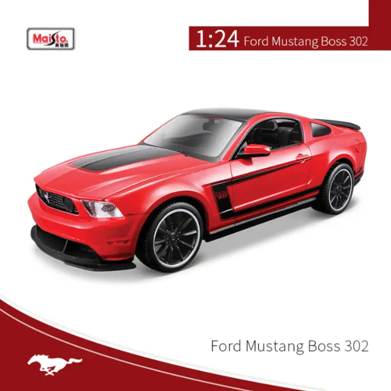 Assembly Version Maisto 1:24 Ford Mustang BOSS 302 Alloy Sports Car Model Diecasts Metal Race Car Model Simulation Kids Toy Gift