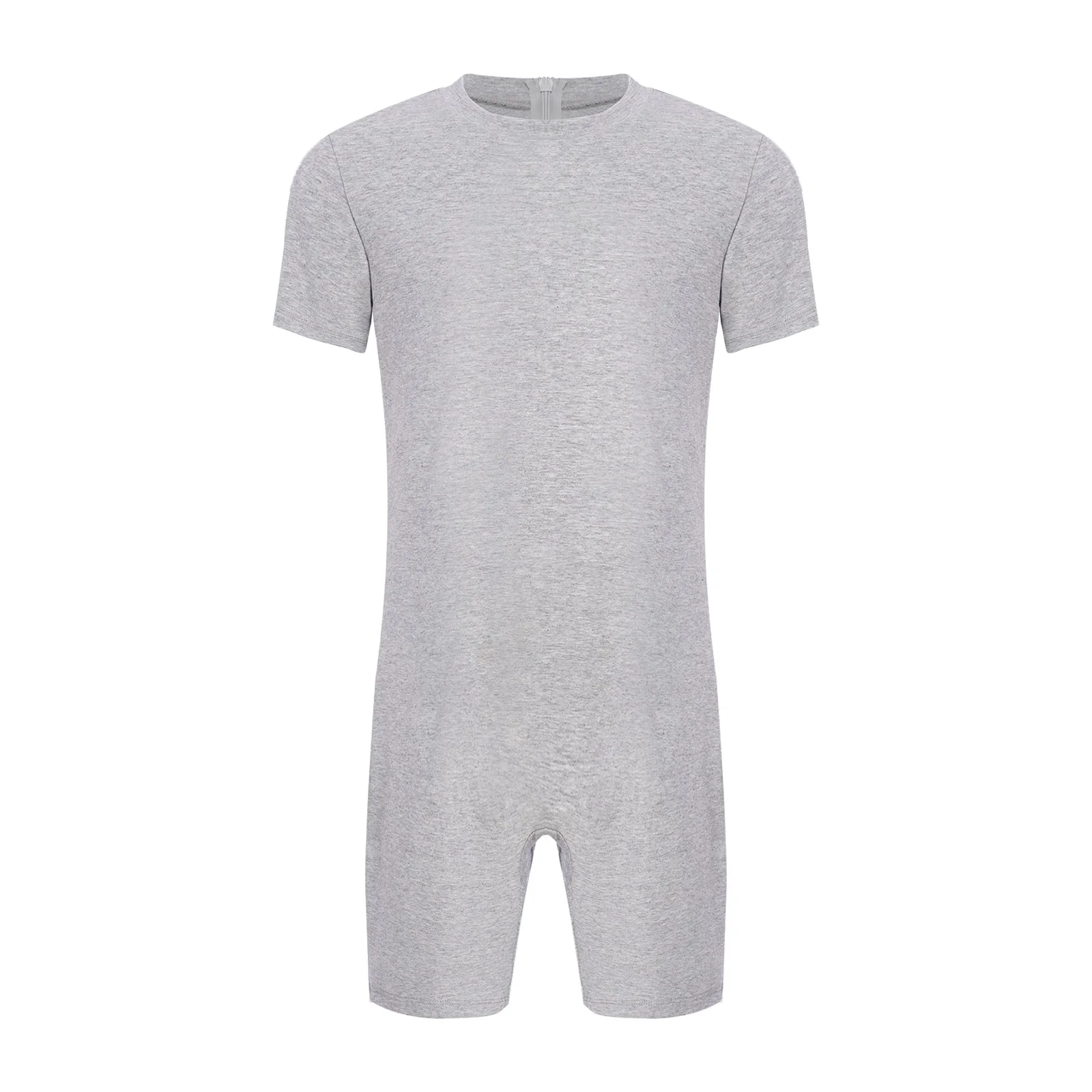 Adult Elderly Special Needs Patients Clothes One-piece Men Women Anti-Strip Adaptive Jumpsuit Short Sleeve Short Zipper Rompers