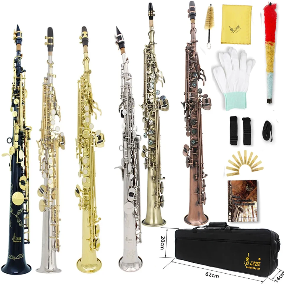 ストレートbbソプラノサックス,真ちゅう,銀メッキ,フラットsax,高品質