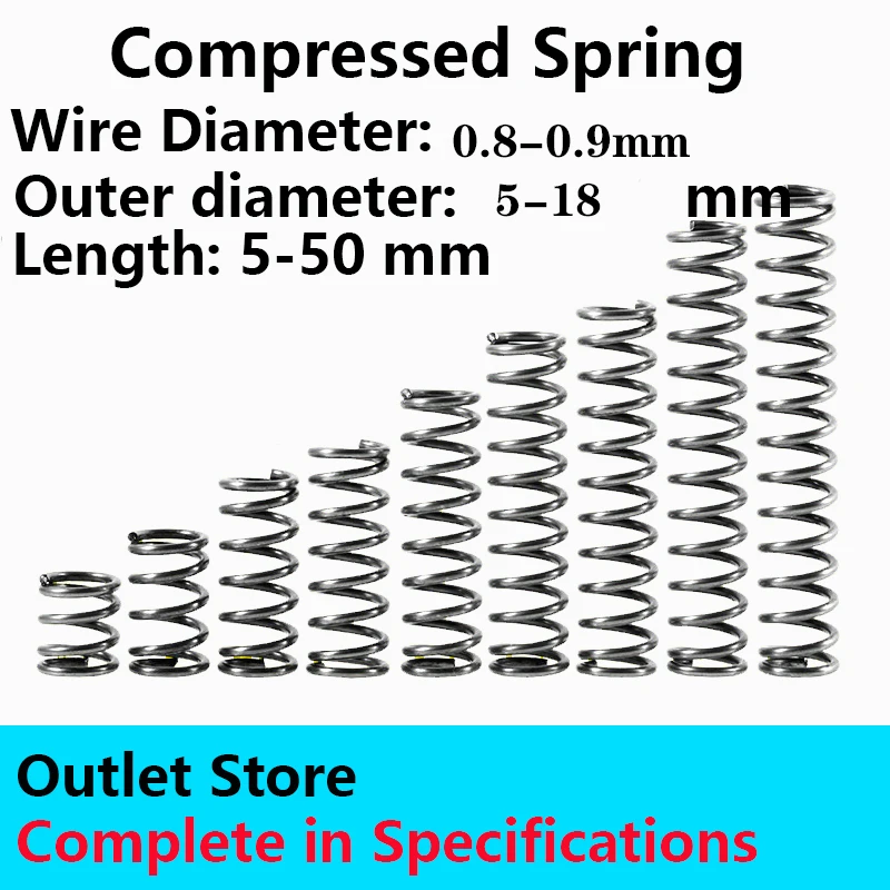 Rotor Pressure Spring Compressed Spring Big and small Spring Line Diameter 0.8-0.9mm, External Diameter 5-18mm