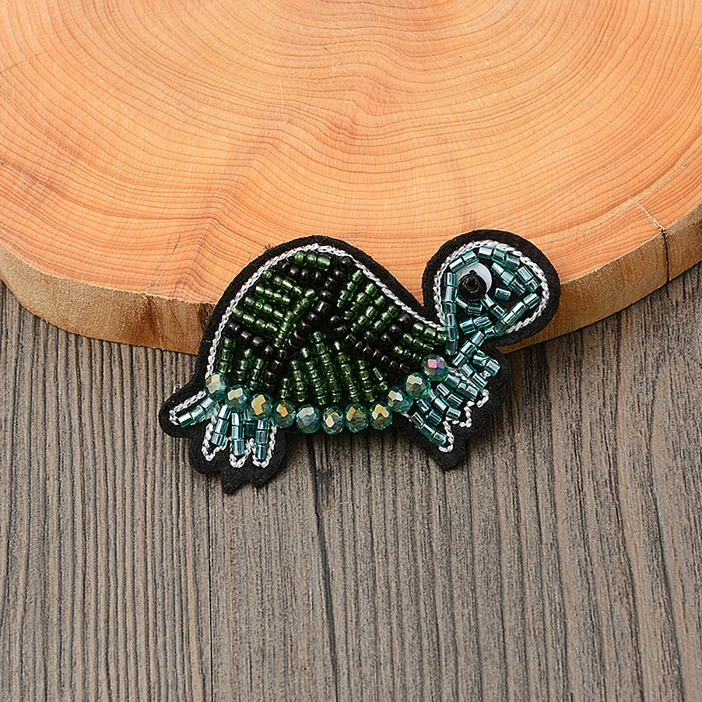 1 Piece Sew on Beaded Patch Cute Sea Turtle Jellyfish Starfish Lobster Dragonfly Patch for Garment DIY Decoration