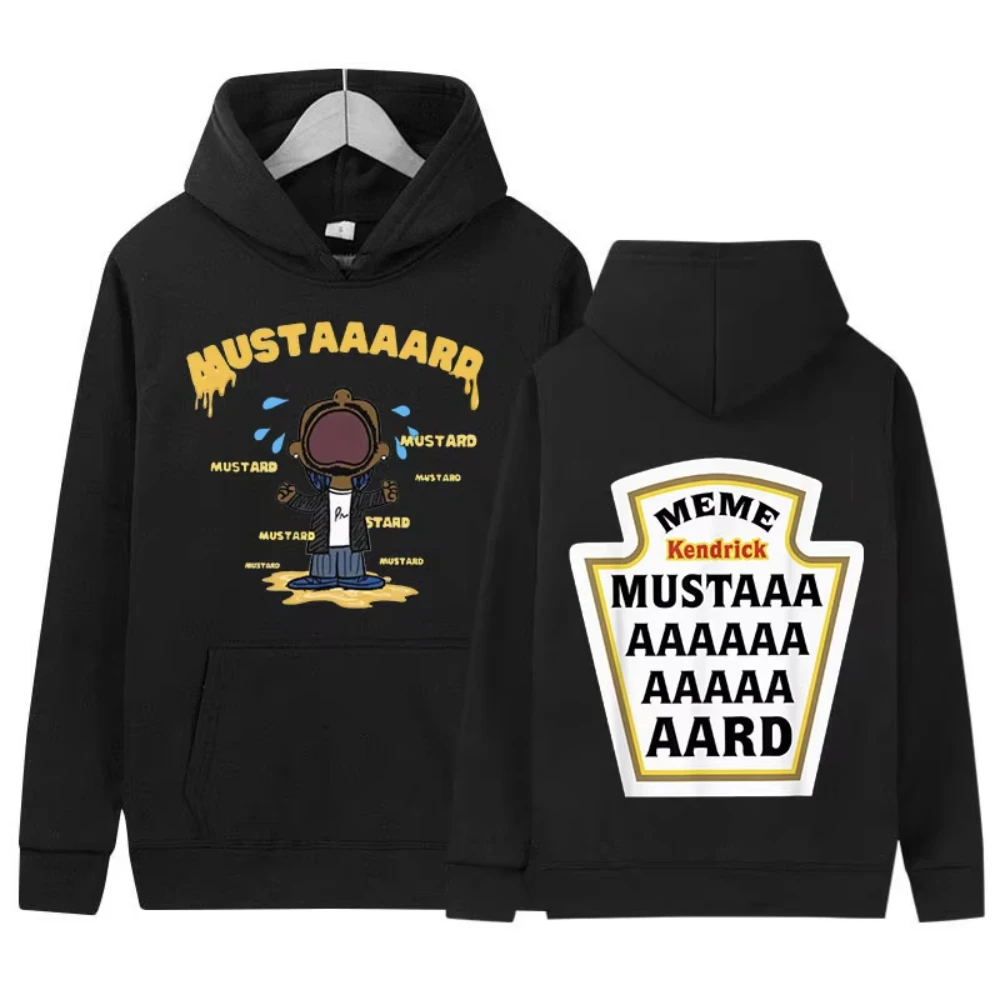 كندريك لامار الخردل علامة الجرافيك هوديي الرجال النساء الرجعية عالية الجودة موضة البلوز الهيب هوب ملابس فضفاضة البلوز هودي #1
