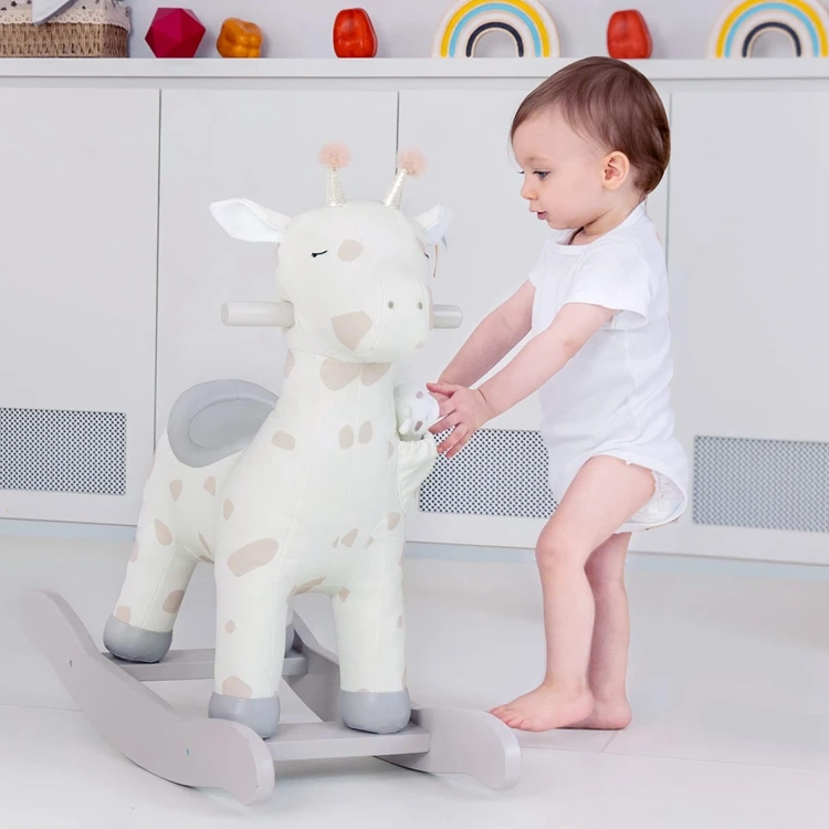 لابيبي هزاز الحصان الغزلان ركوب على لعبة طفل الروك أفخم هزاز الحيوان الحصان الزرافة خشبية الطفل لعبة الحصان هزاز