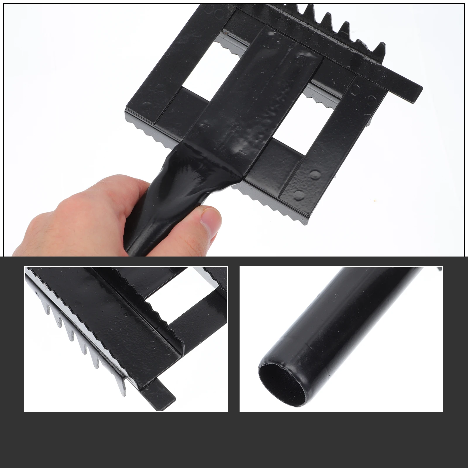 

1Pcs Cattle Hairbrush Iron Serrated Scraper Large Ergonomic Handle Livestock Grooming Comb Horse Grooming Tool Blood Circulation