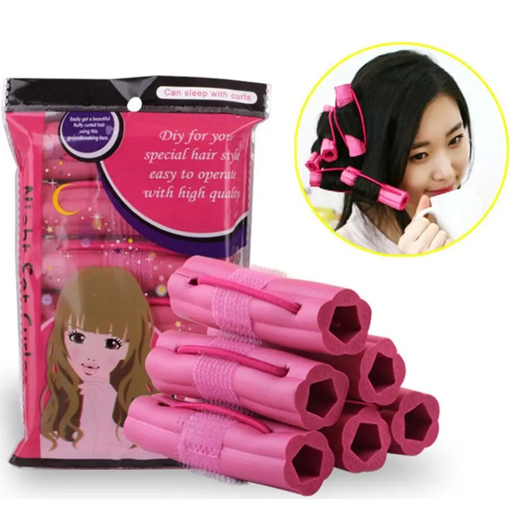 

Soft Sponge Foam Hair Rollers Long Hairs Hair Styling Tools No Clip Cozy Curlers Reusable Use Sleep Heatless Blowout Girls