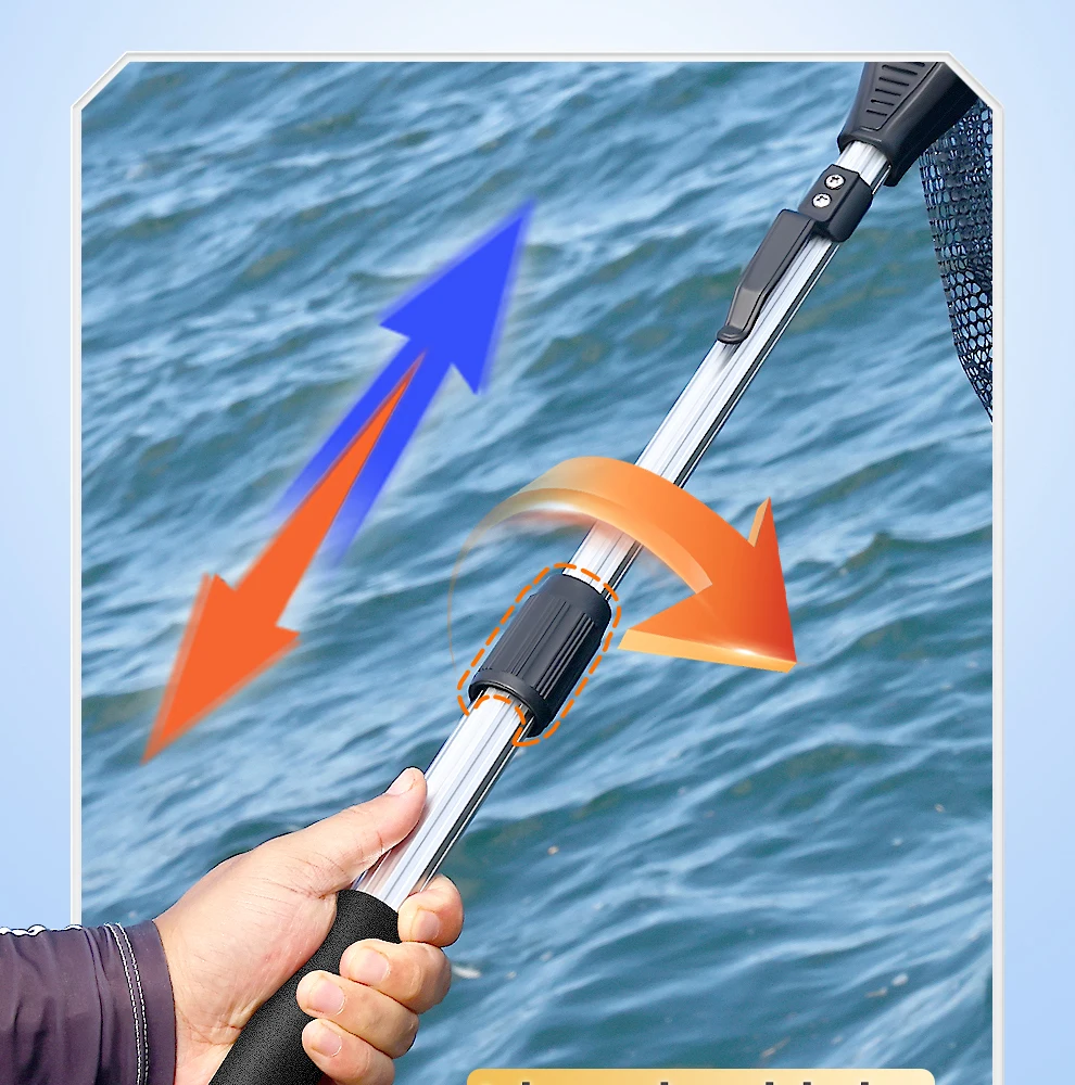 WEIHE 1 Stück Tragbares Faltbares Dreiecknetz 14 # Ausziehbarer Schwimmender Fischskimmer Langlebiges Angelzubehör für Einfachen Fang und Erhaltung – Detail 14