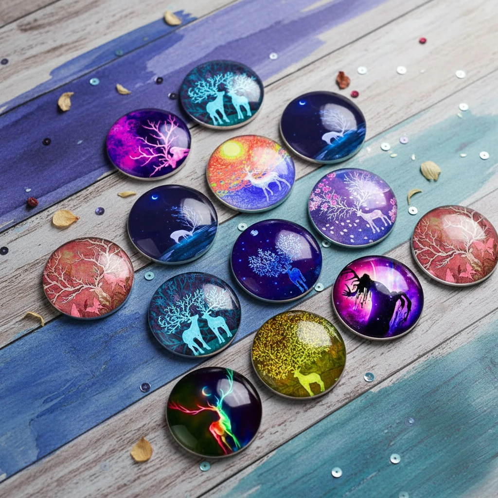 

25mm 30mm 704 Elk Mix Round Glass Cabochon Jewelry Finding 18mm Snap Button Charm Bracelet 10mm 40mm 16mm 20mm 12mm 40mm