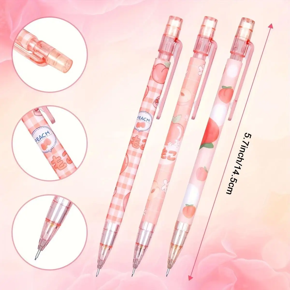 Automatic Pencil Set of 4,Includes 0.5mm Colored Mechanical Pencils and 1Lead Holder,School Office Supplies for Writing Drawing
