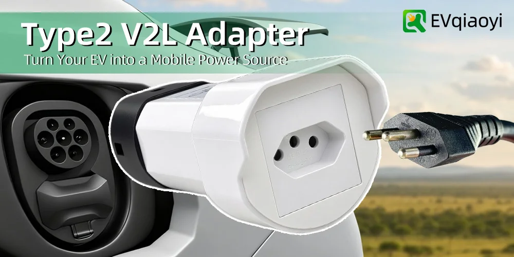 EVqiaoyi Type2 V2L Discharger with Power-Off Button 16A MG BYD Vehicle-to-Load Plug for Brazilian New Energy Vehicles