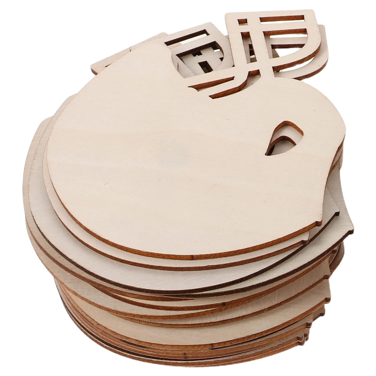 

50Pcs Unfinished Wood Football Cutouts Blank Wooden Slices Pieces DIY Paint Football Themed Party Decorations Wood Craft