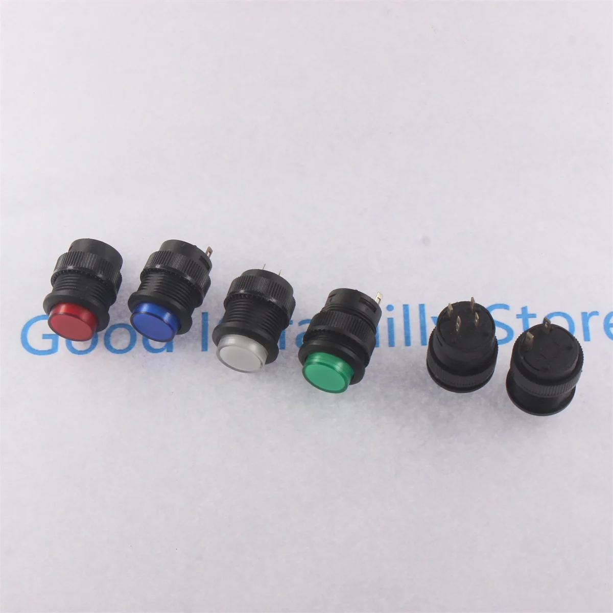 2PCS Self-lockin 16MM Latching/Momentary Push Button Switch with 5Color LED Lighting 4Pin R16-503/AD R16-503/BD