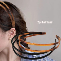 2pc European and American Black Hairbands Headbands for Women Men Versatile Girls for Sport Yoga Korean Hair Accessories