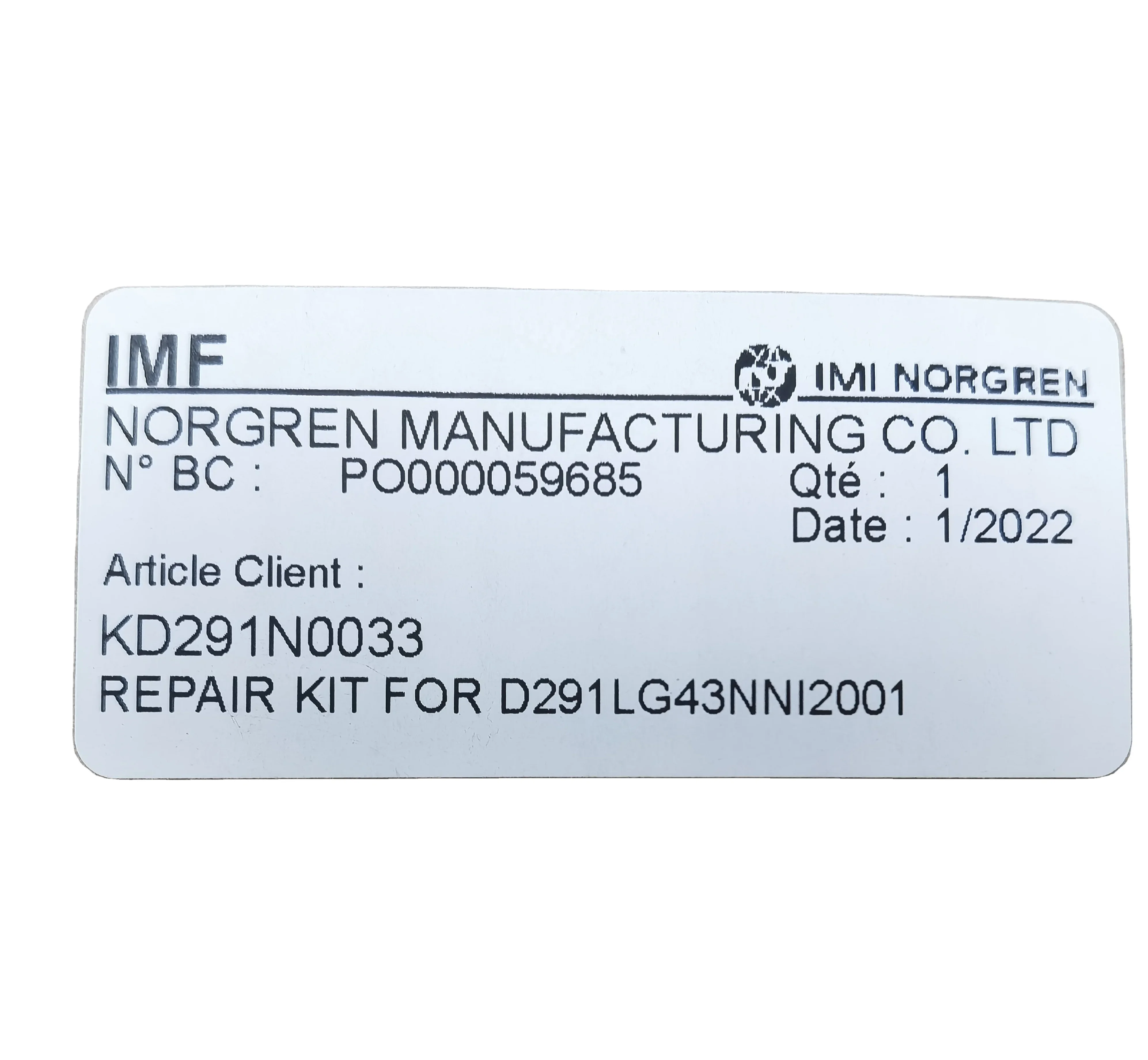 IMI NORGREN  IMF GHR  D291LG43NNL2000/KD291N0033