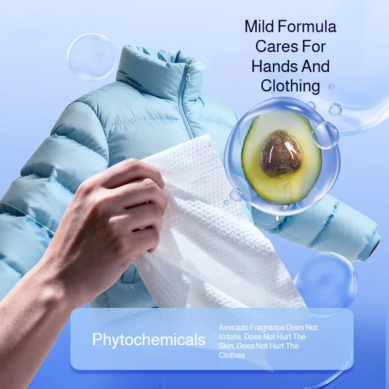 Down Jacket Cleaning Wipes Wash-free Laundry Quickly Stain Removal Portable Powerful Stain Removal Wipes Clothes Cleaning Care