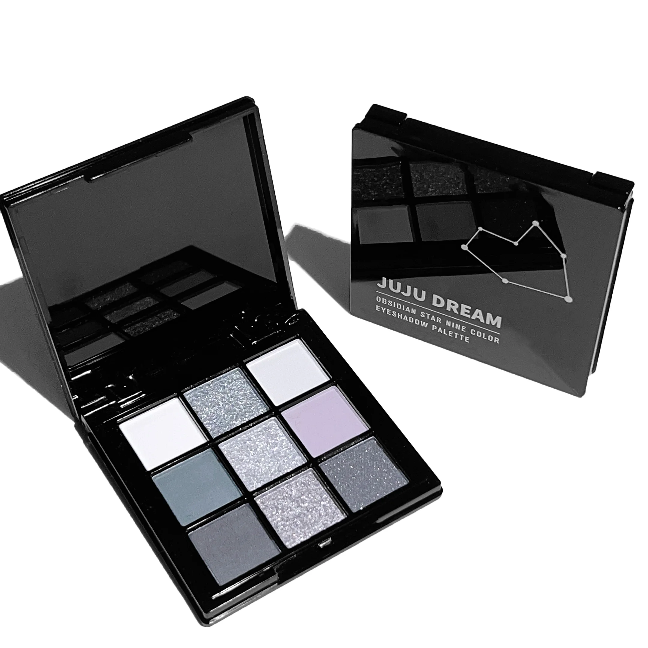9 color Smoky eyeshadow palette, dark gray Smoky Gothic eyeshadow palette, soft matte shimmer eye makeup image 5