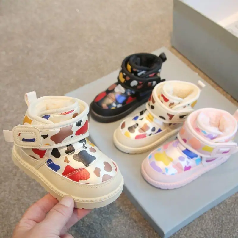 

Hot Kawaii Casual Shoe Fashion Childrens Shoe Winter Snow Boots Plush Camouflage Thick Warm Kids Short Boots Baby Shoes for New