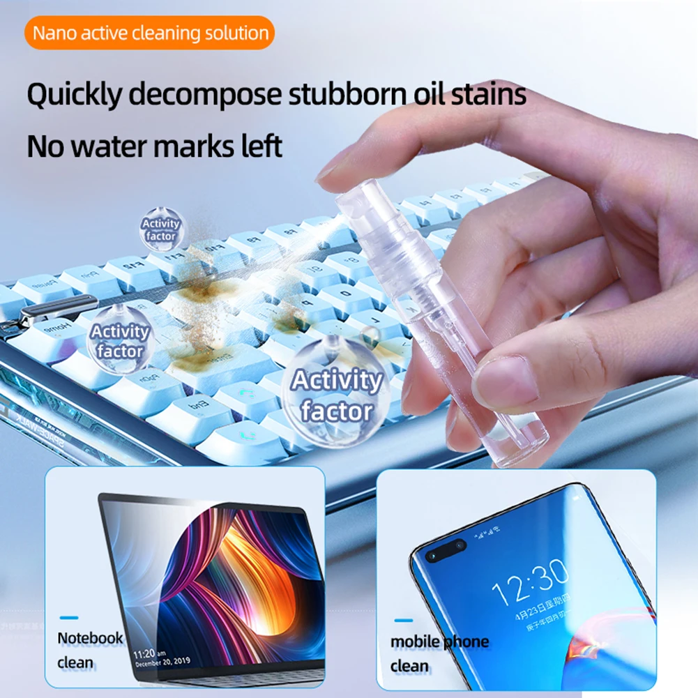 10-in-1 Cleaner Kit Computer Keyboard Cleaner Brush Kit arphones Cleaning Pen Screen Cleaning Spray Bottle Set for iPad Phone