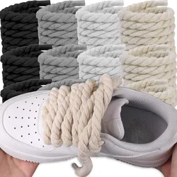 2 uds 120-160CM de espesor línea de algodón tejido cuerda trenzada cordones atrevidos mujeres hombres zapatillas de deporte cordones de zapatos de lona bajos cuerdas