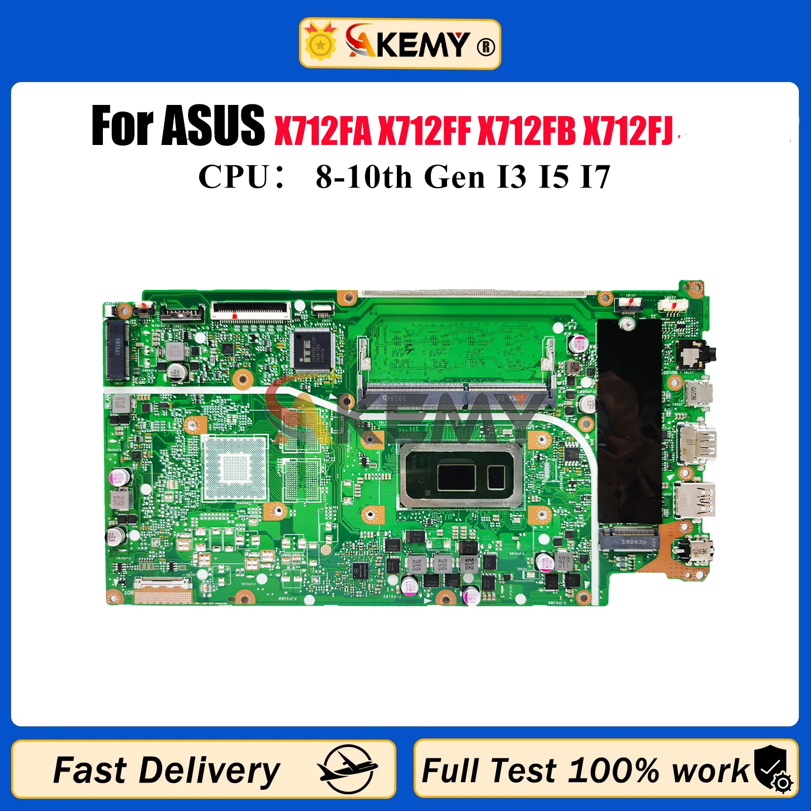 

X712FA Laptop Motherboard For ASUS X712F F712F K712F V712F S712F X712FF X712FB X712FJ X712FL X712FLC Mainboard With I3 I5 I7 CPU