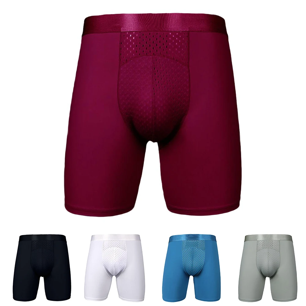 

Men Pouch Boxer Short Breathable Underpants Comfortable Mesh Man Underwea Plus Size Ice Silk Boxers Briefs