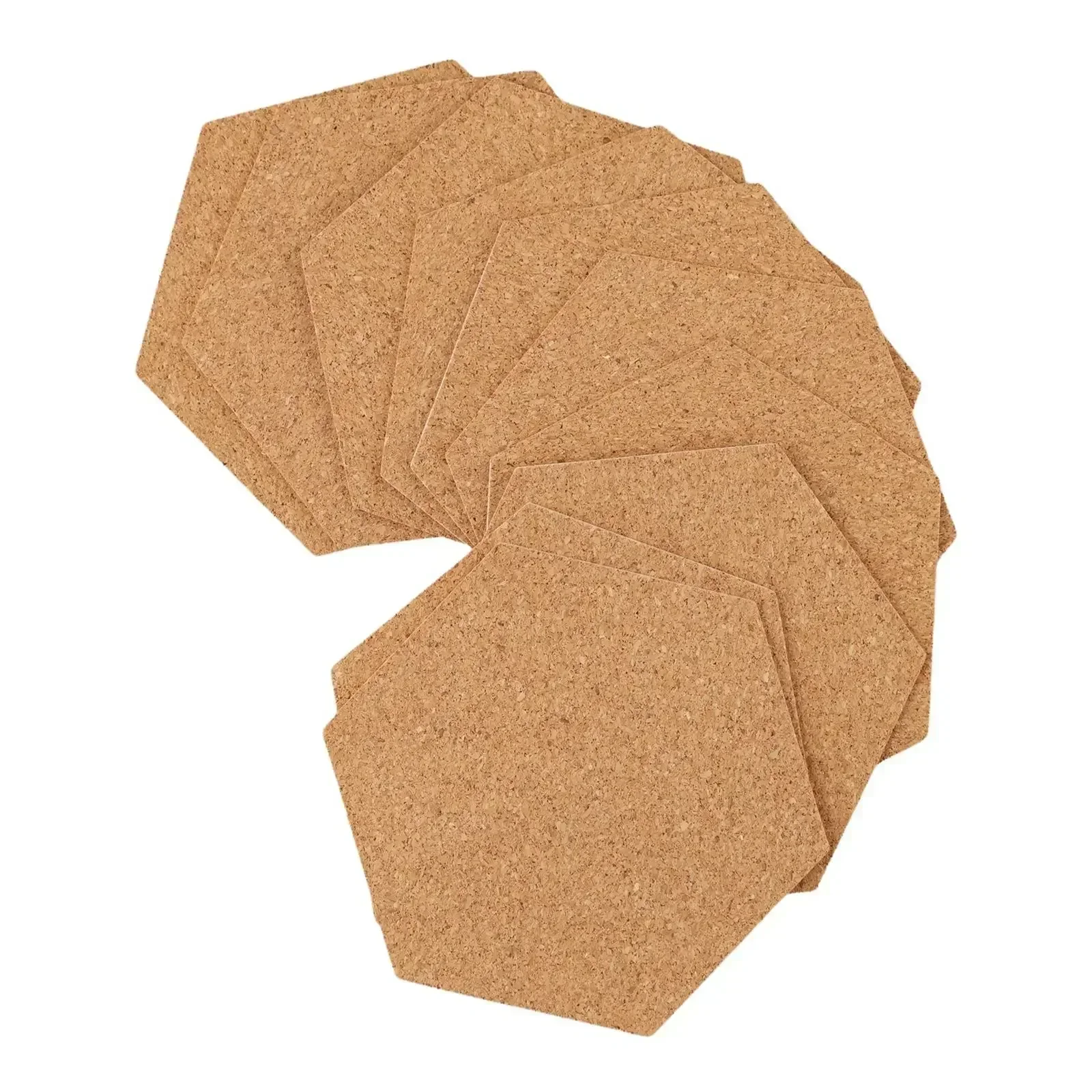 10 stücke 10 cm Hexagon Untersetzer Natürliche Kork Tasse Matte Pad Klebstoff Rückseite Holz Wein Trinken Kaffee Tee Tasse matten Tisch Pad Für Zuhause