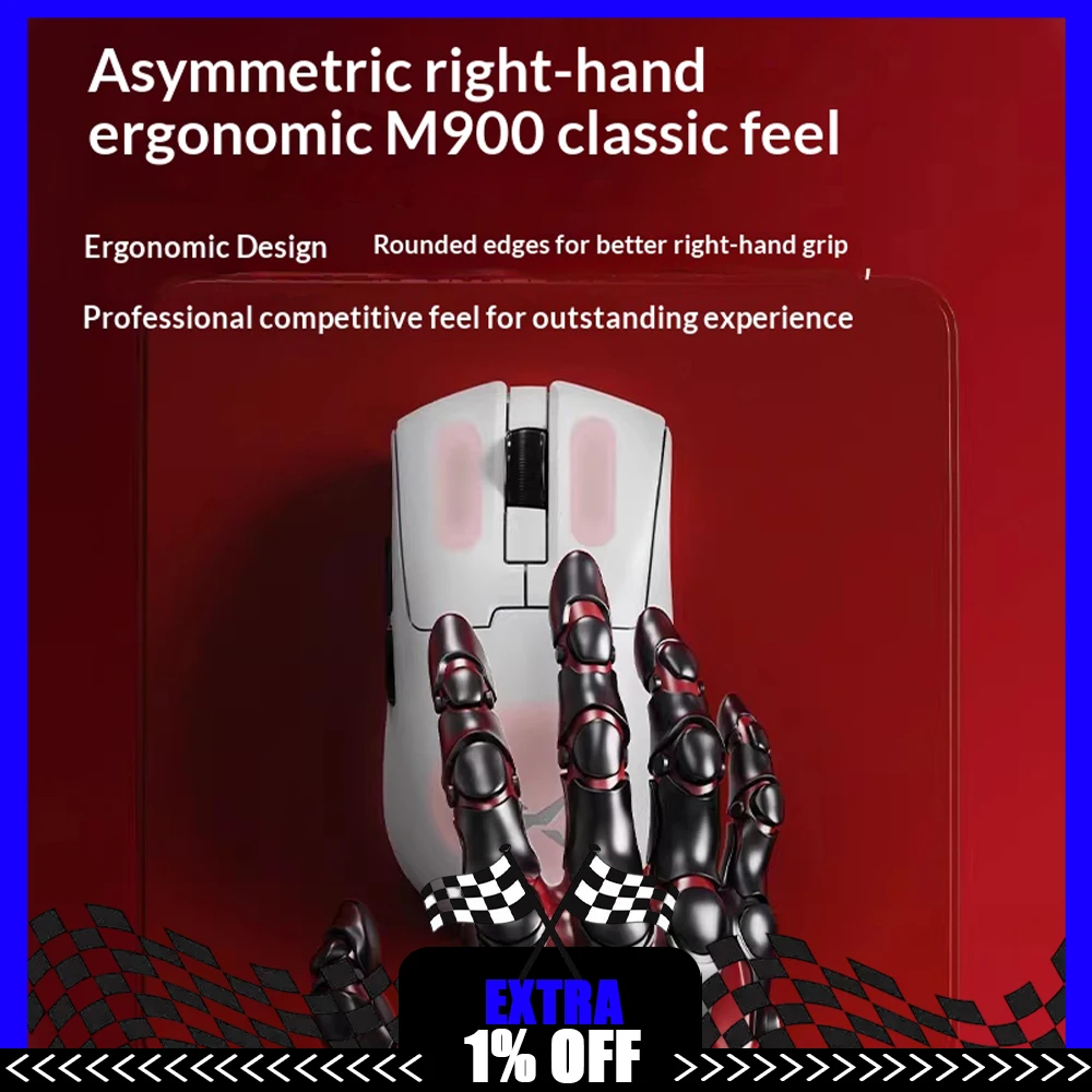 

DeLUX M900mini Gaming Mouse 26000DPI PAW3395 Rate Wireless Mouse 3950 BK3633 Chip Light Weight For CSGO PC Accessories Gifts