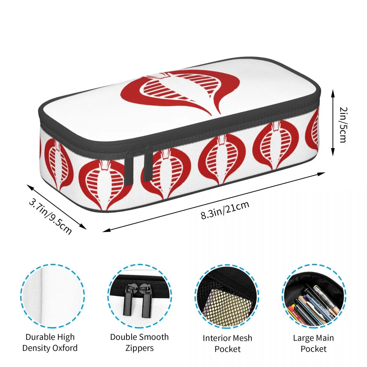 مقلمة بشعار Gi Joe Cobra Enemy للأولاد والبنات، صندوق هدايا، حقيبة أقلام رصاص، لوازم مكتبية، حقيبة حامل قلم