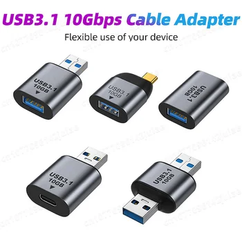 USB3.1 A Female to Type-C Male Converter Adapter 10Gbps 5V 3A Quick Charging Audio Transmission Type-A to Type-C Conversion Plug