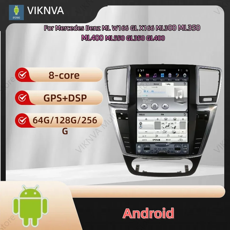 

For Mercedes Benz ML W166 GL X166 ML300 ML350 ML400 ML550 GL350 GL400 Screen Android Screen Car Radio Multimedia Player Carplay