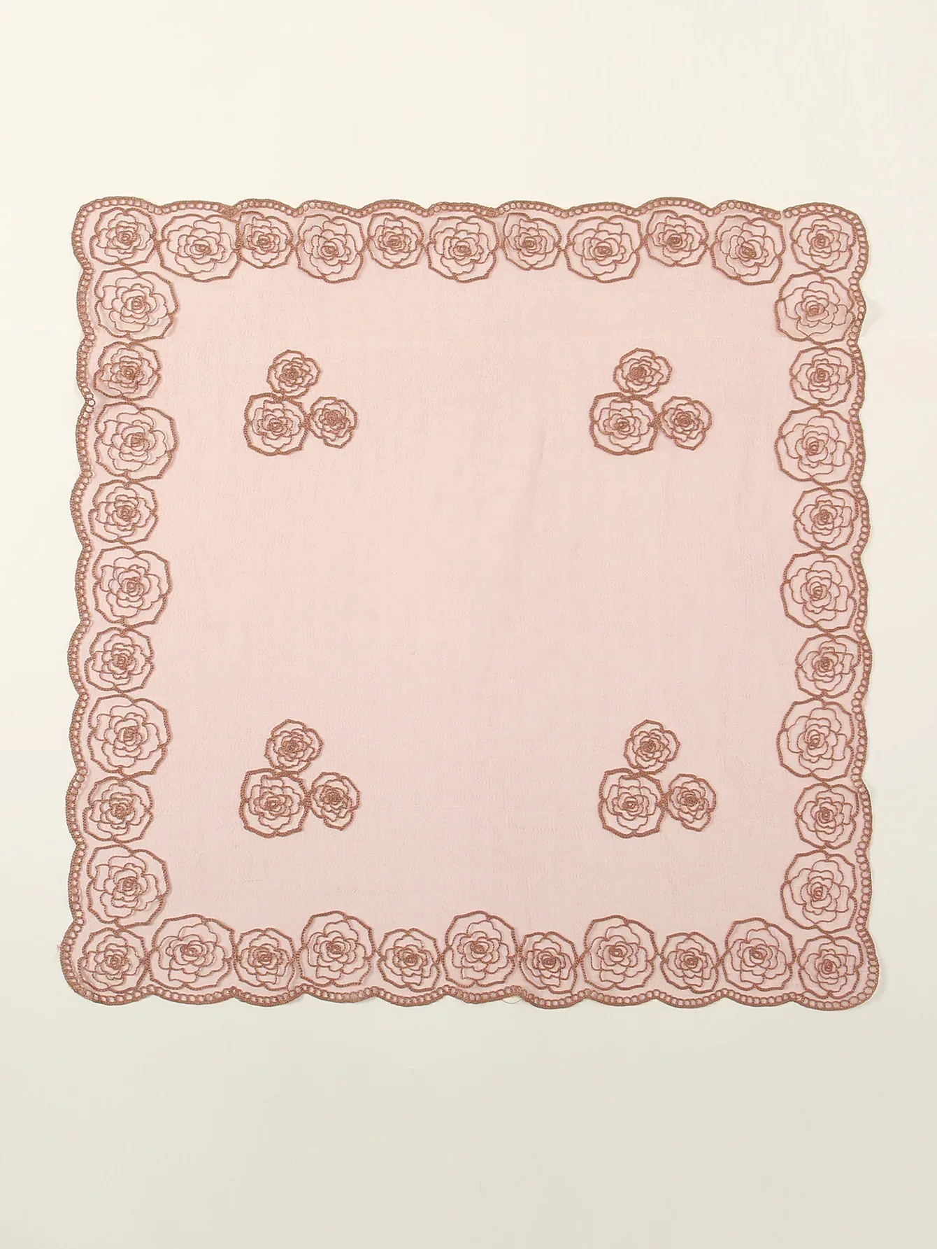 80*80 ซม.ลูกไม้ผ้าพันคอสแควร์สไตล์ Rock เย็บปักถักร้อยดอกไม้แถบคาดศีรษะสุทธิ Breathable Hijab ผ่าน Headscarf ผู้หญิงมุสลิม Veil