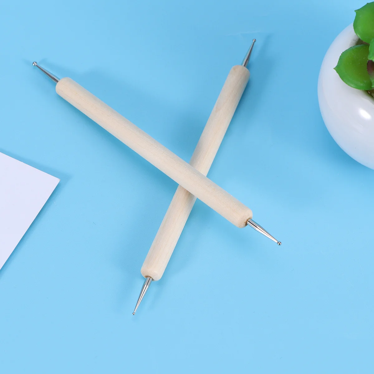 

5pcs Stamping Tools Set Double-Ended Ball Design For Embossing Dotting Carving Diy Craft Projects Squeezer Pen