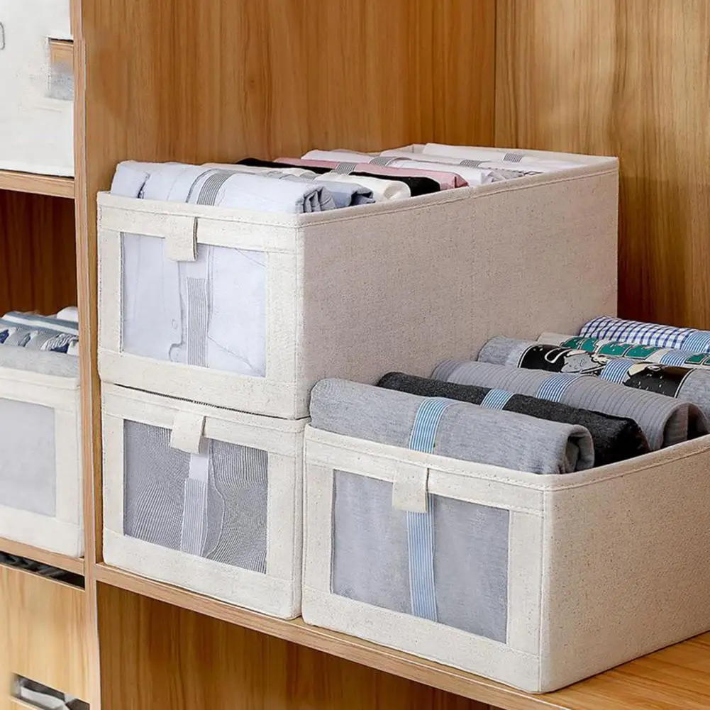 Caja de almacenamiento plegable, cómoda y lavable, diseño plegable, organizador de ropa y pantalones, uso diario