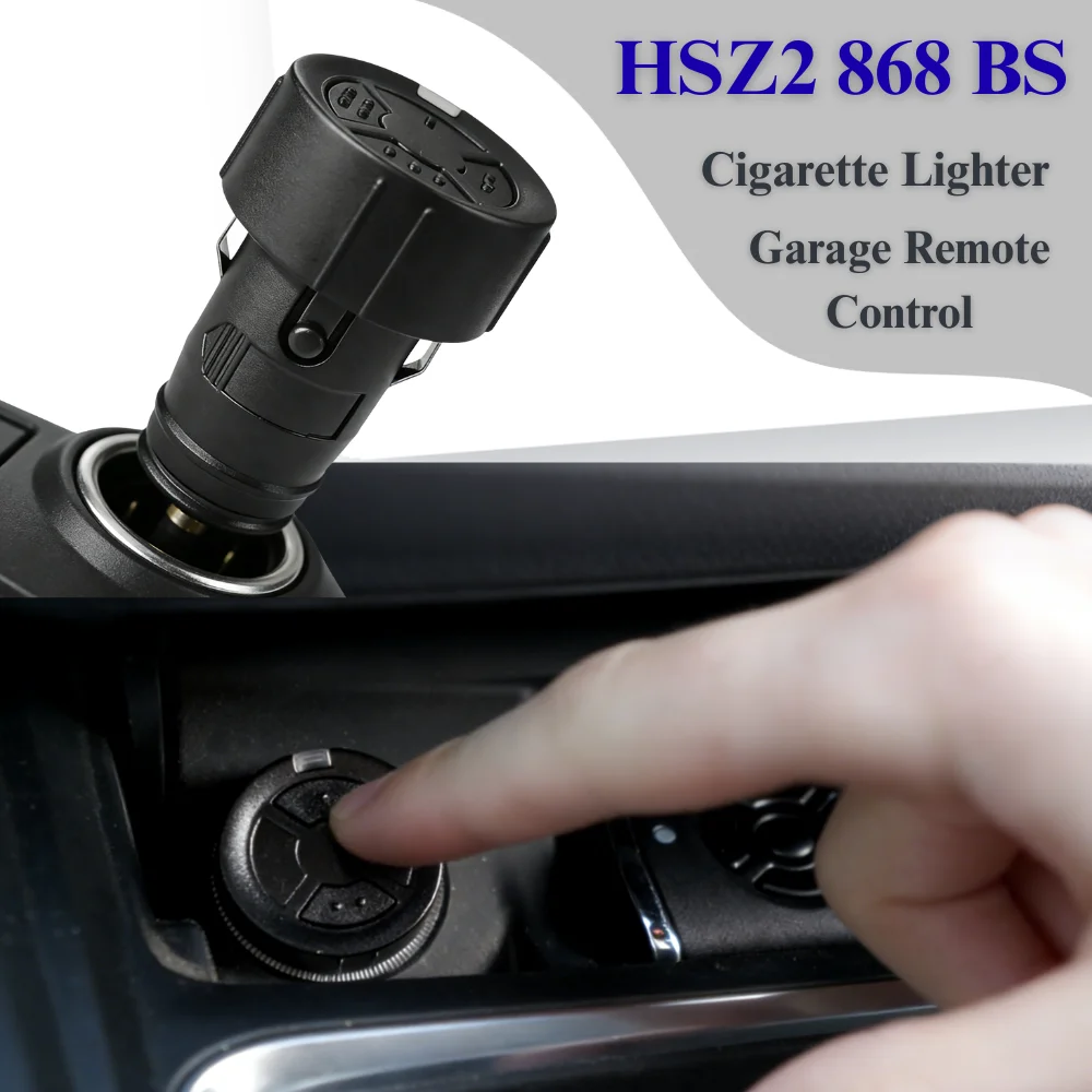 For Hormann HSZ1 868 BS Handheld Transmitter Car Cigarette Lighter Clone  HSE4 868 BS 868MHZ BiSecur Garage Remote Control