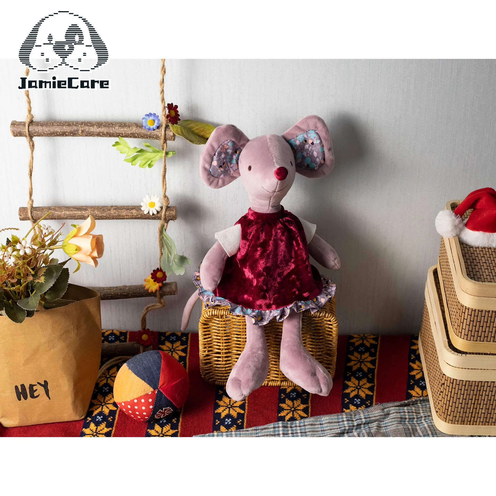 دمى الفأر الحيوانية المحشوة مع تنورة ديكور المنزل لعبة الفأر القطيفة للأطفال زينة غرفة النوم #5