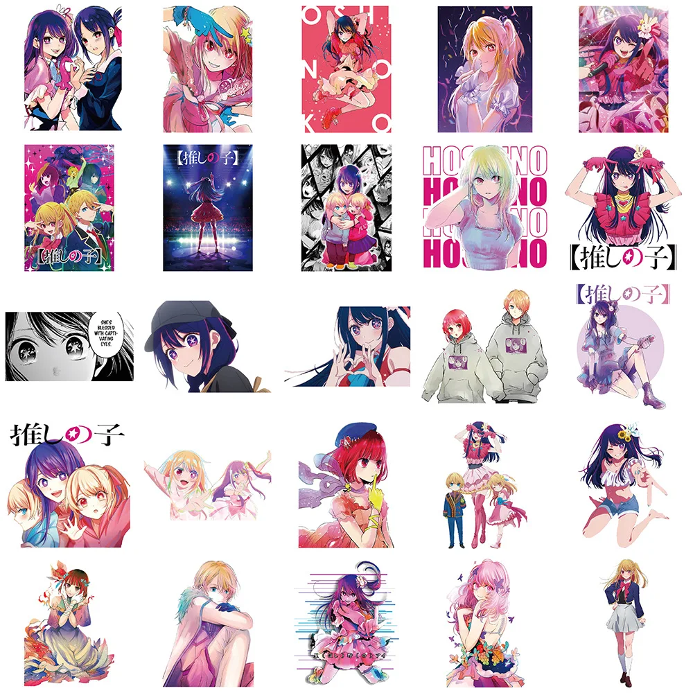 Pegatinas de Anime japonés Kawaii para niñas, pegatinas de dibujos animados, Maleta de guitarra, monopatín, portátil, casco de bicicleta, paquete de