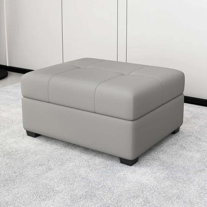 Storage Sofa Stool Portable Footrest Modern Light Luxury Seat Easy Clean Chair Elegant Storage Ottoman Practical Footstool