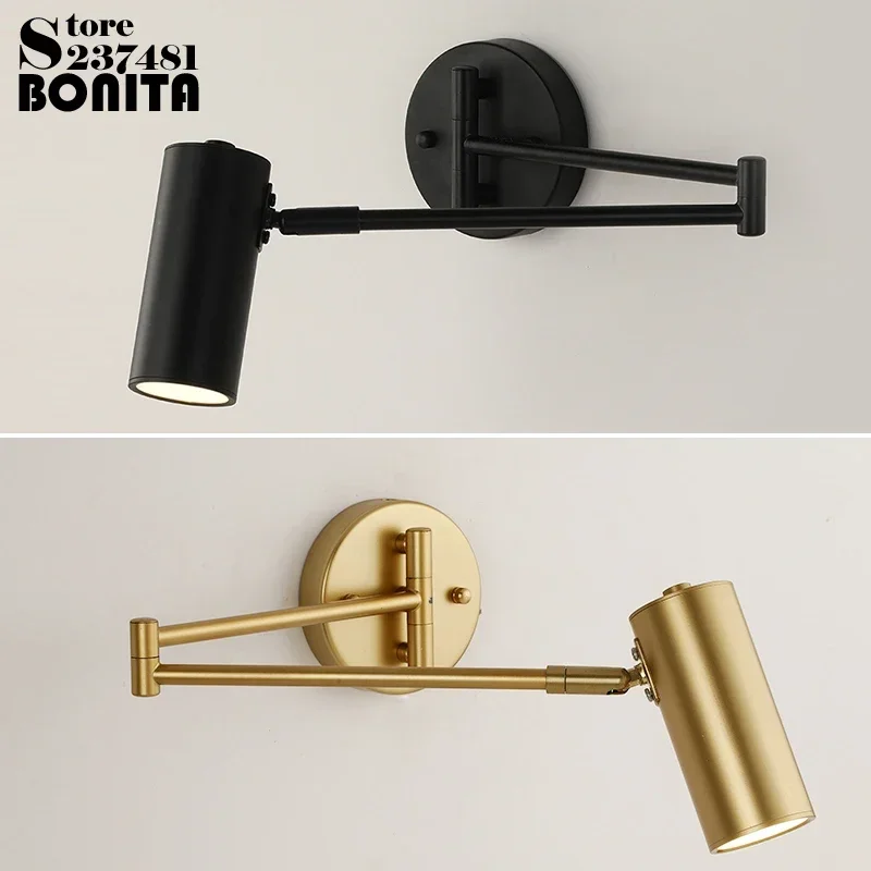Modern Minimalist Foldable Wall Light for Bathroom Mirror Fill Light Bedside Reading Lighting Telescopic Rotatable Wall Lamp