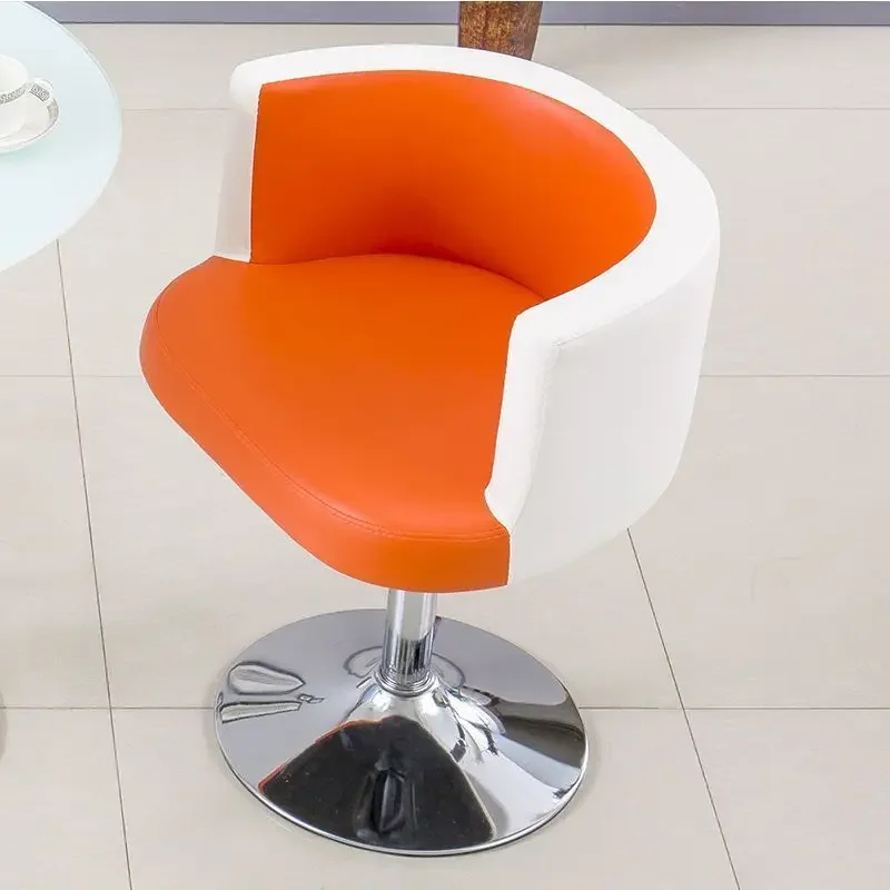 Modern Swivel Barrel Chair with Adjustable Height, PU Leather Accent Chair with Chrome Base, Ergonomic Office & Lounge Chair